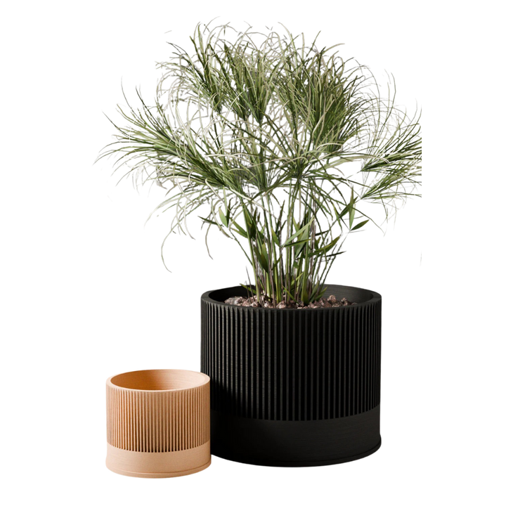Biodegradable Plant-Based Ribbed Sakura Planter Decor