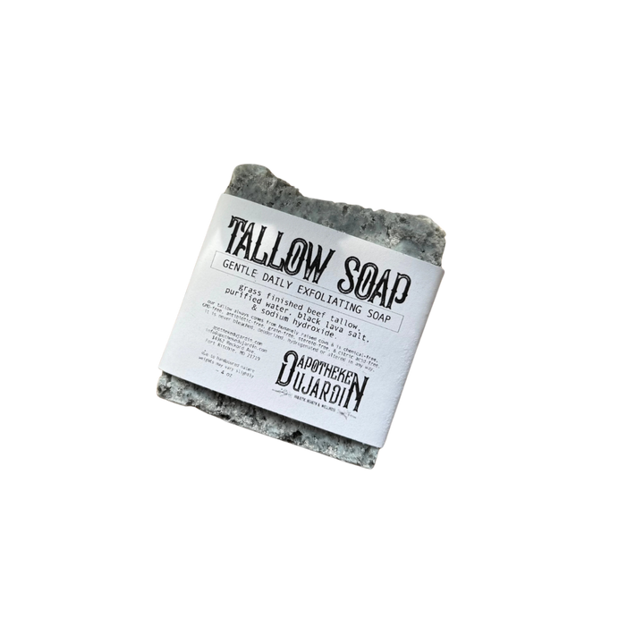 Handcrafted Black Lava Salt Tallow Exfoliating Bar Soap