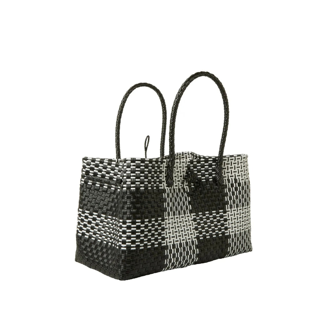 Handwoven Recycled Plastic Tote Bag, 15"