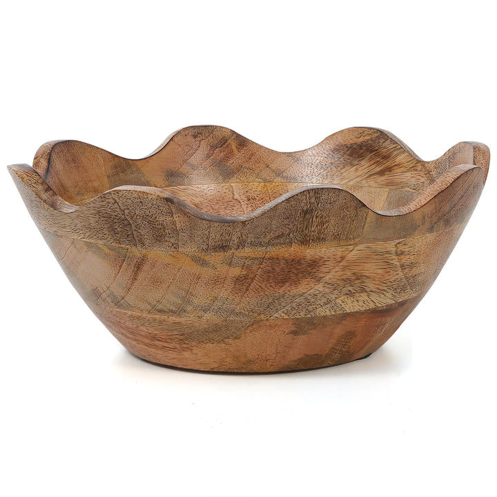 Scalloped Mango Wood Bowl Set