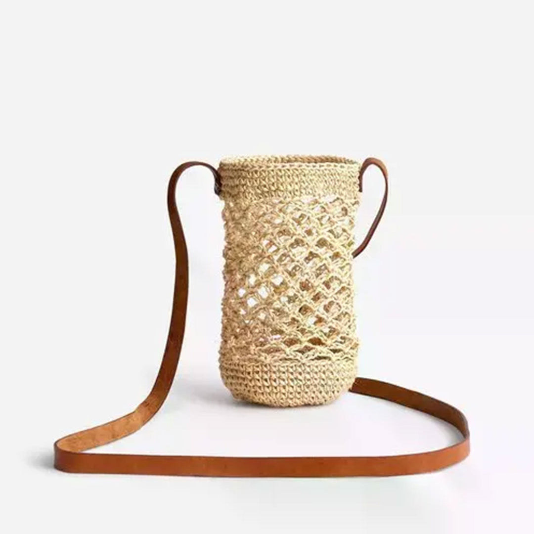 Handcrafted Cactus Fiber Crochet Bottle Holder, 32 oz.