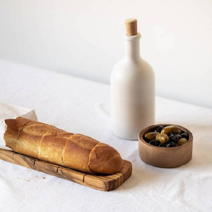 Handcrafted Organic Olive Wood Bread Cutting Board
