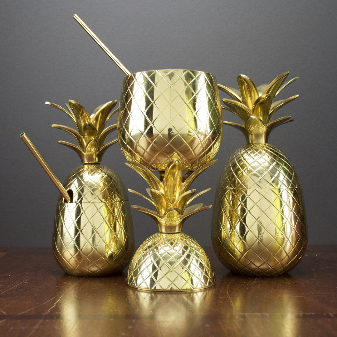 Handcrafted Lead-Free Brass Pineapple Tumbler 18 oz.