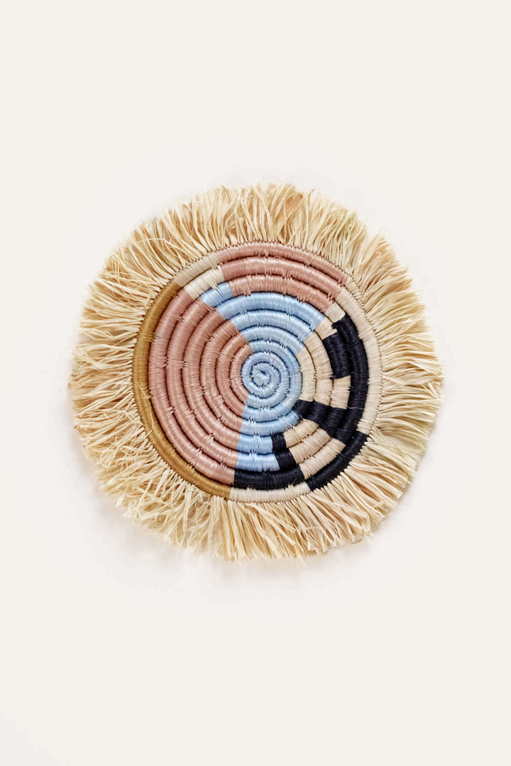 Handcrafted Raffia Fringe Coasters, 6", 4 Ct.