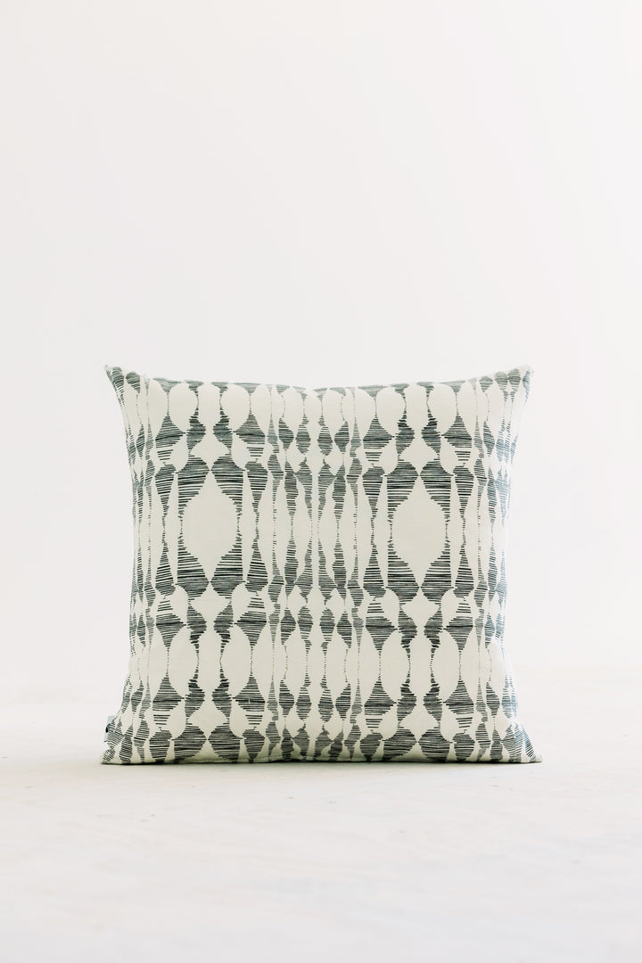 Upcycled Heritage Linen Throw Pillow, Basalt 20"x20"
