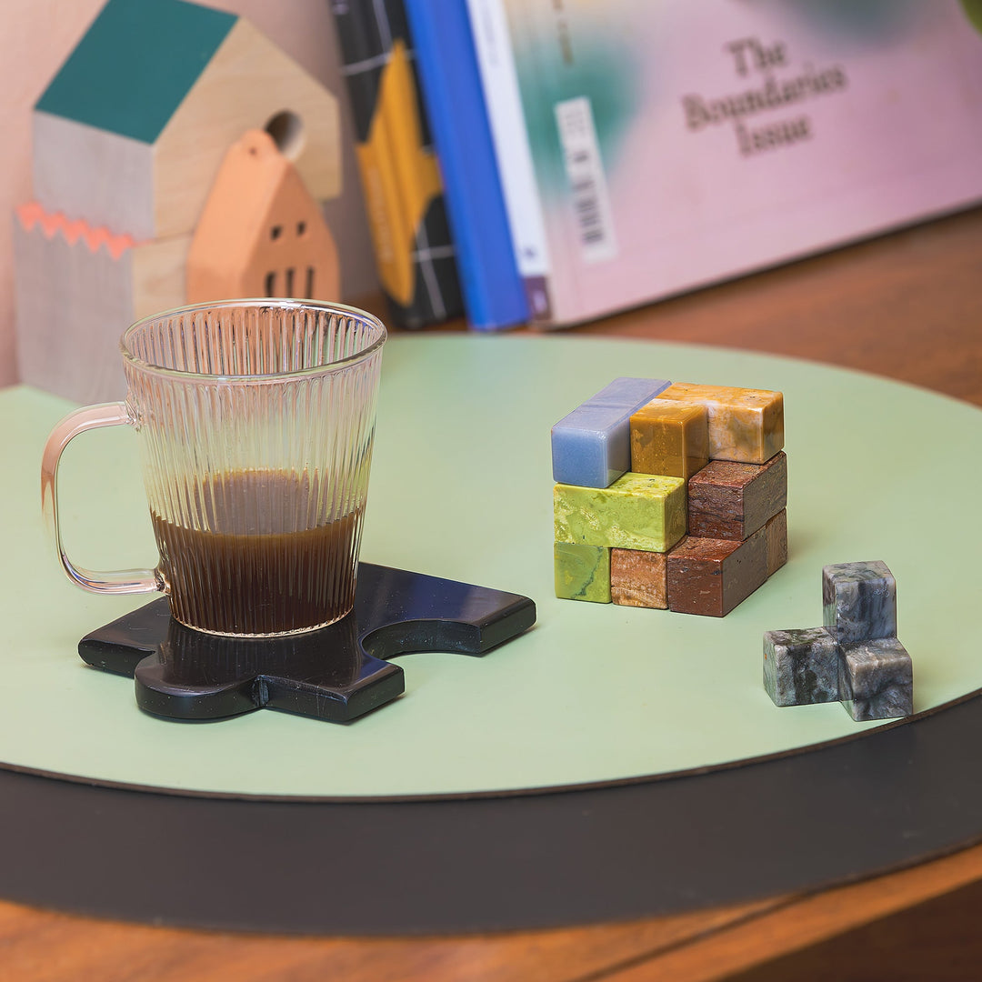 Handcrafted Gemstone Soma Cube Stress-Relief Puzzle