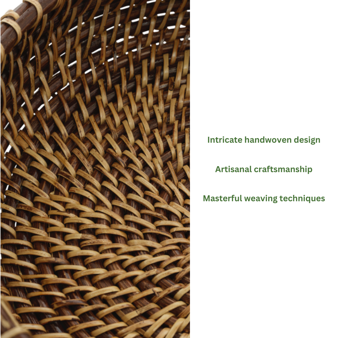 Handcrafted Rattan Fruit Basket &amp; Bowl, 10"