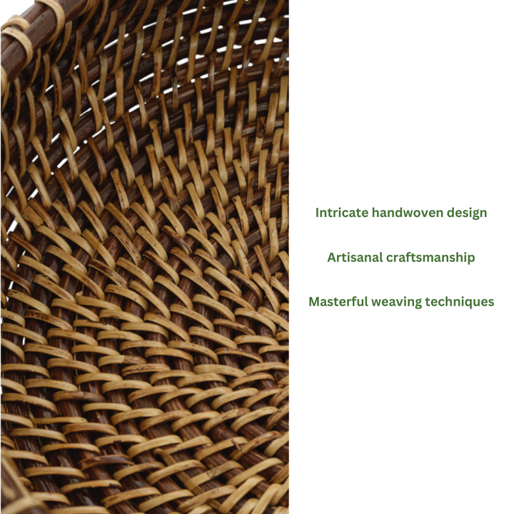 Handcrafted Rattan Fruit Basket &amp; Bowl, 10"