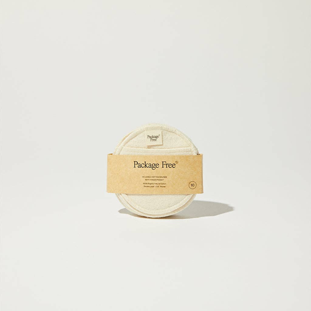 Organic Cotton Facial Rounds with Finger Pocket