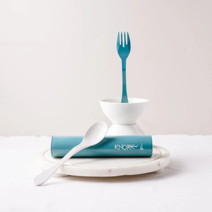 Teal Blue Travel Cutlery Set