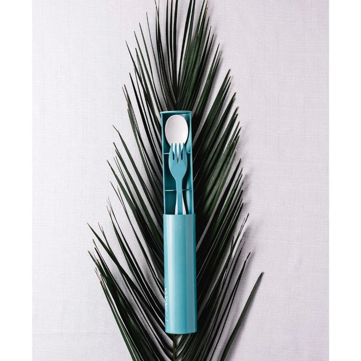 Teal Blue Travel Cutlery Set