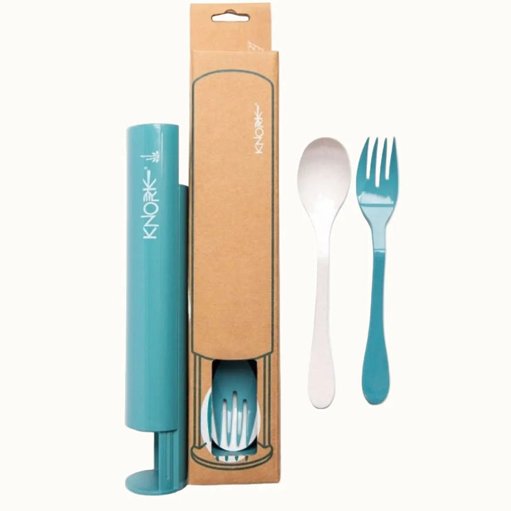 Teal Blue Travel Cutlery Set