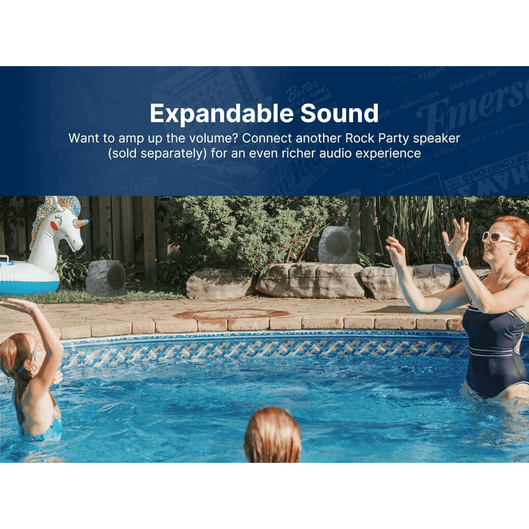 Solar Rock Bluetooth Speaker, Solar-Powered, IPX5, 10W