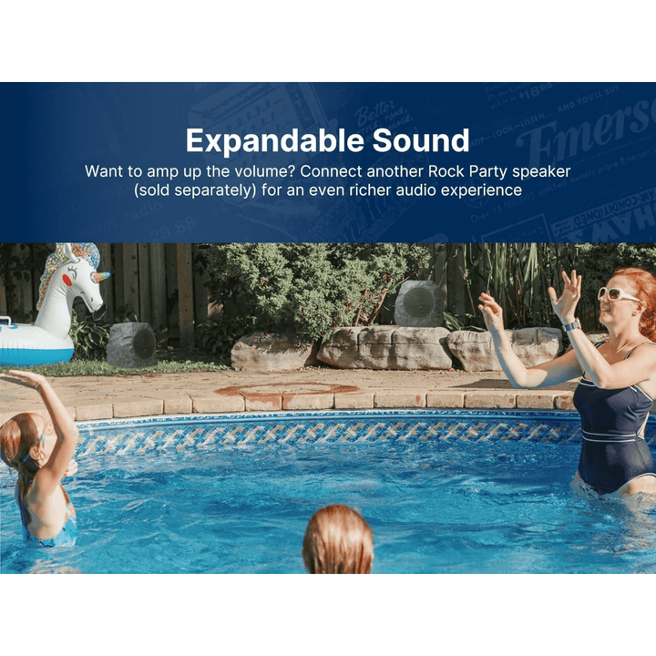 Solar Rock Bluetooth Speaker, Solar-Powered, IPX5, 10W