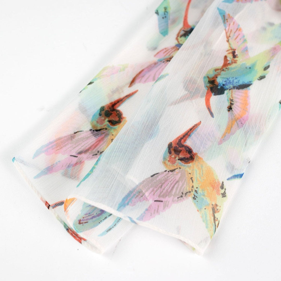 Handcrafted Chiffon Hummingbird Scarf, India