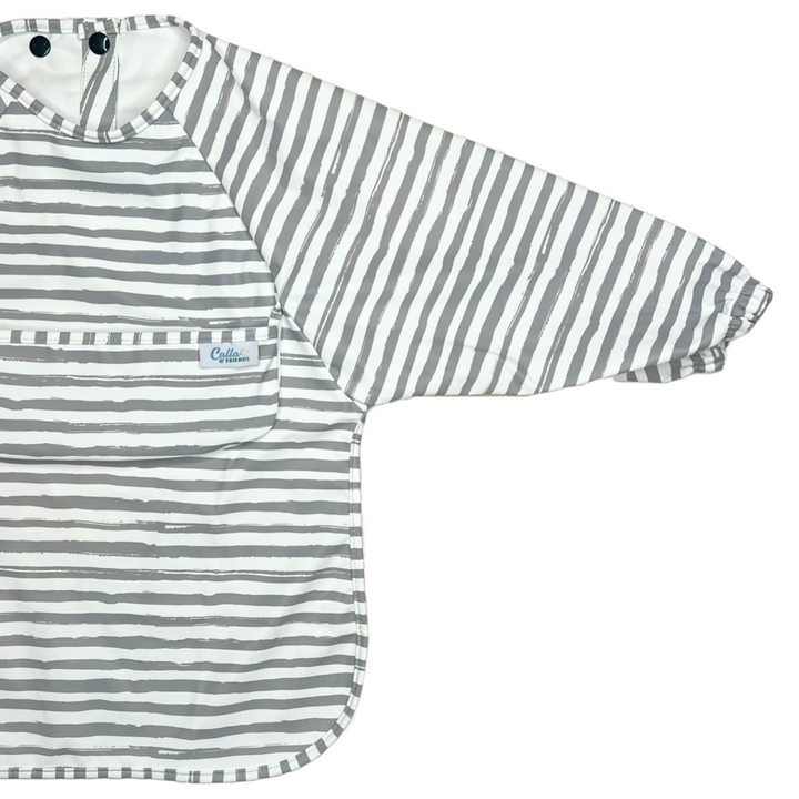 Non-Toxic Waterproof Long-Sleeve Baby Bib, Striped