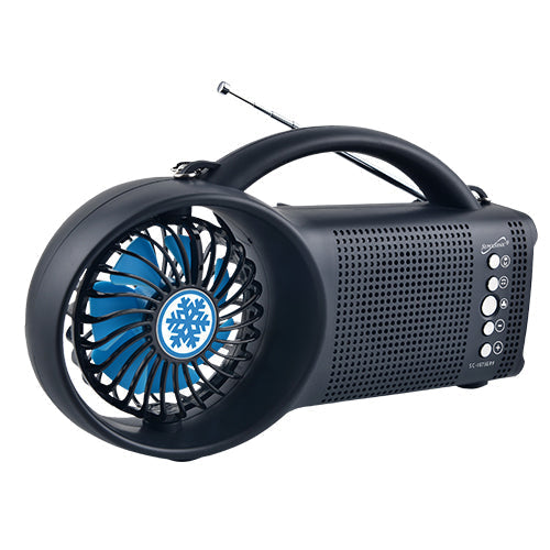 Solar 4-in-1 Camping Gear Speaker with Fan &amp; Torch