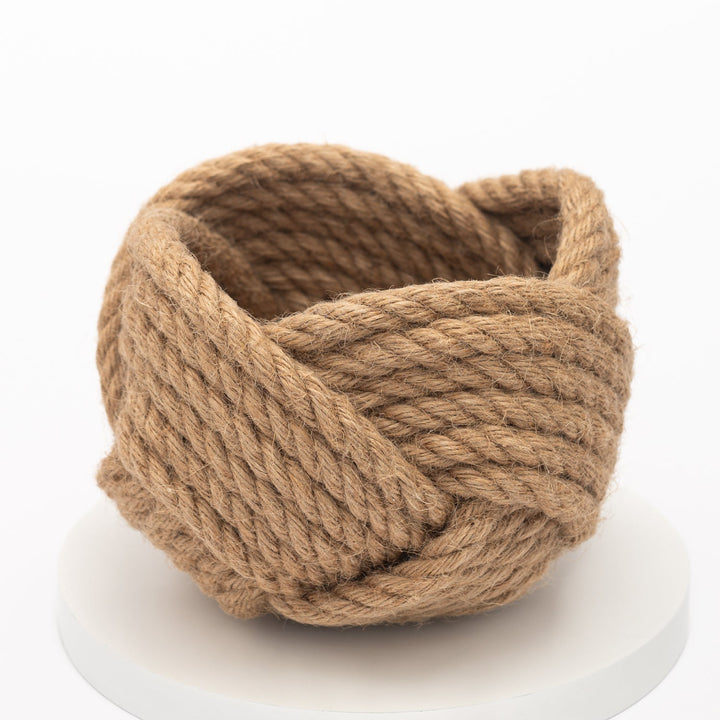 Handcrafted Fair Trade Jute Rope Basket, 6.5"