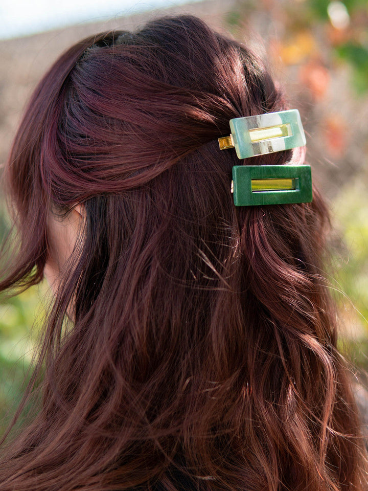 Handcrafted Resin Hair Clips, 1" x 3", 2 Ct.