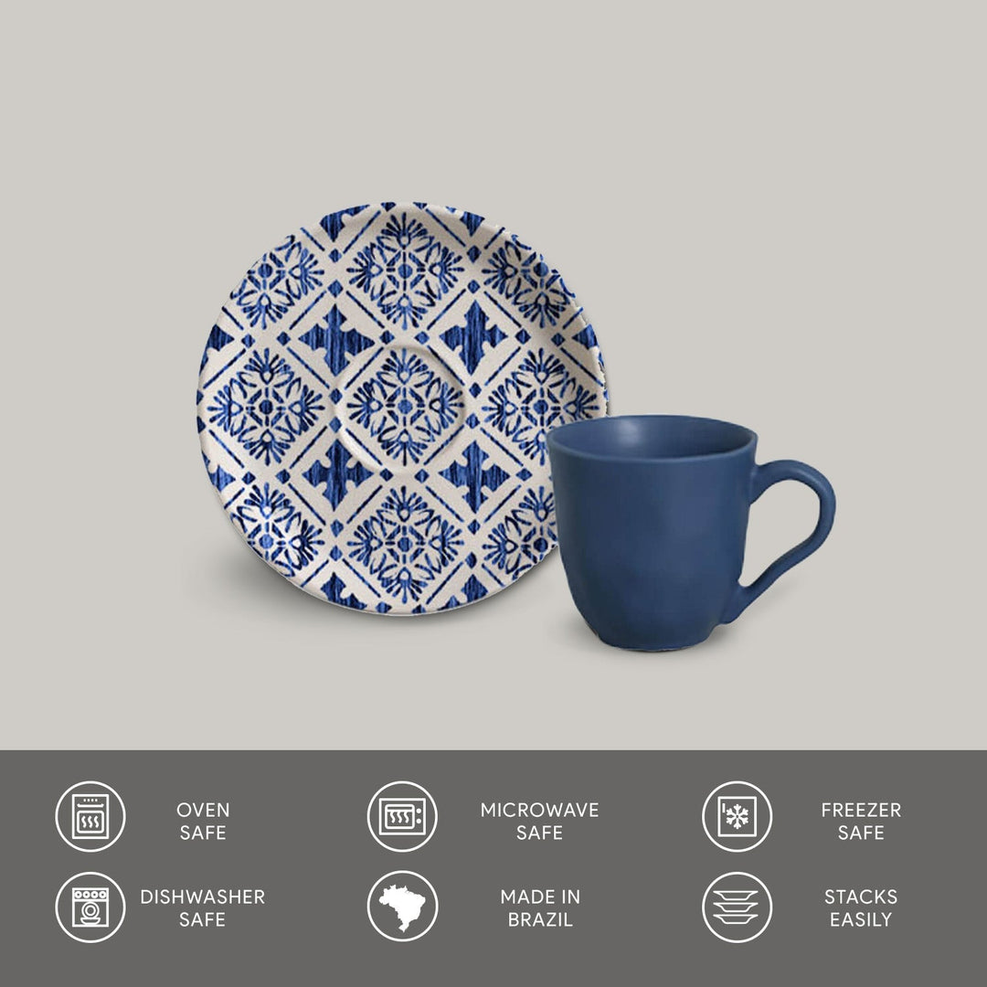 Non-Toxic Ceramic Cup &amp; Saucer Dinnerware Set, 6 Ct.