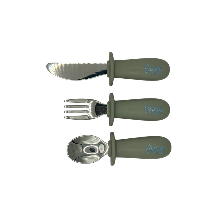 Non-Toxic Baby Flatware Set, Silicone &amp; Steel, 3 Ct.