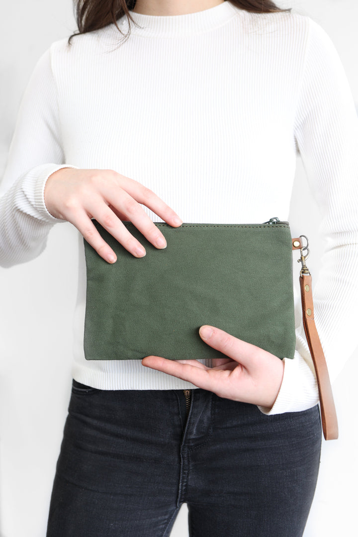 Handcrafted Canvas Clutch Bag, 9" x 6", Fair Trade