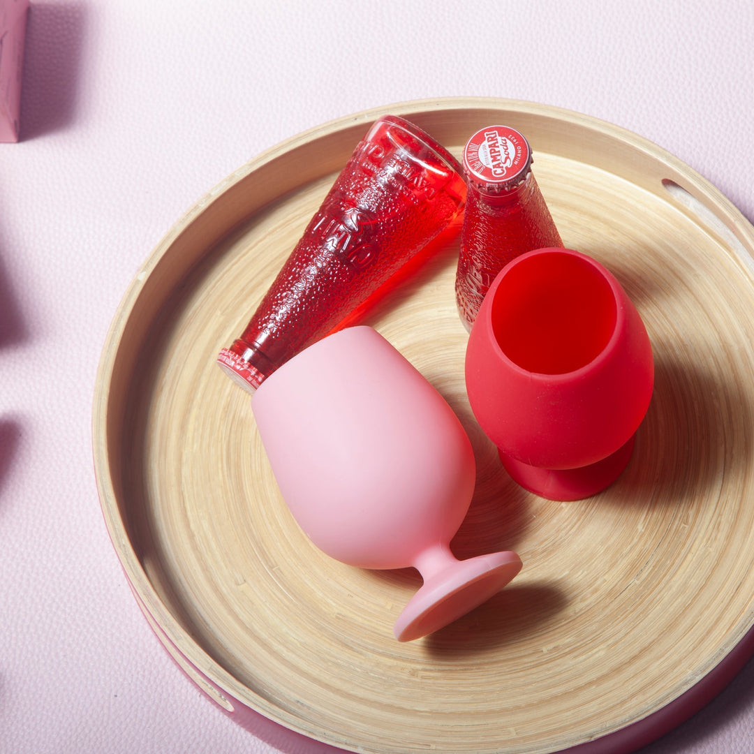 Unbreakable Silicone Wine Glasses, Cherry Blush