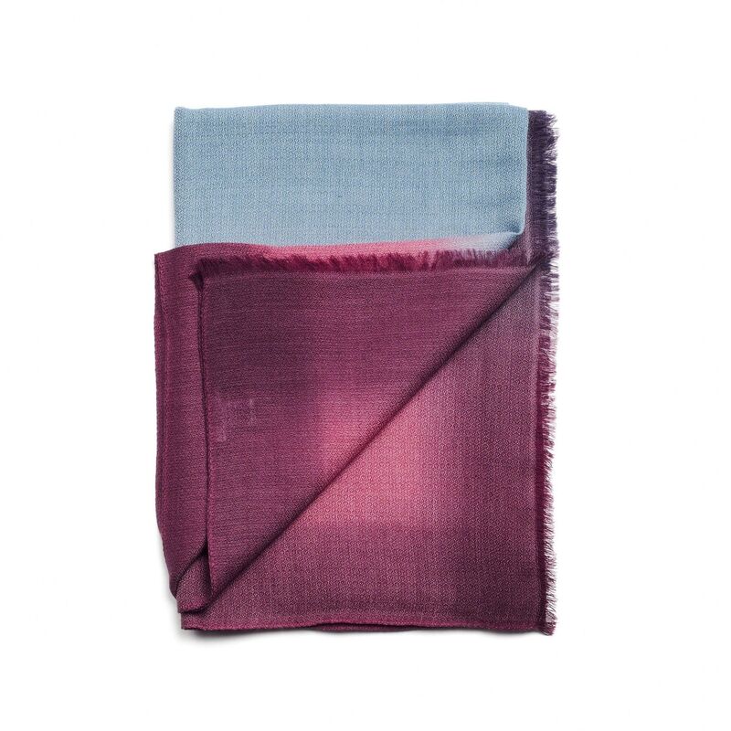 Handcrafted Cashmere Merino Scarf, 28" x 79", Iris