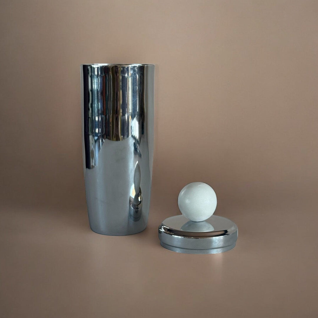 Handcrafted Stainless Steel &amp; Marble Cocktail Shaker