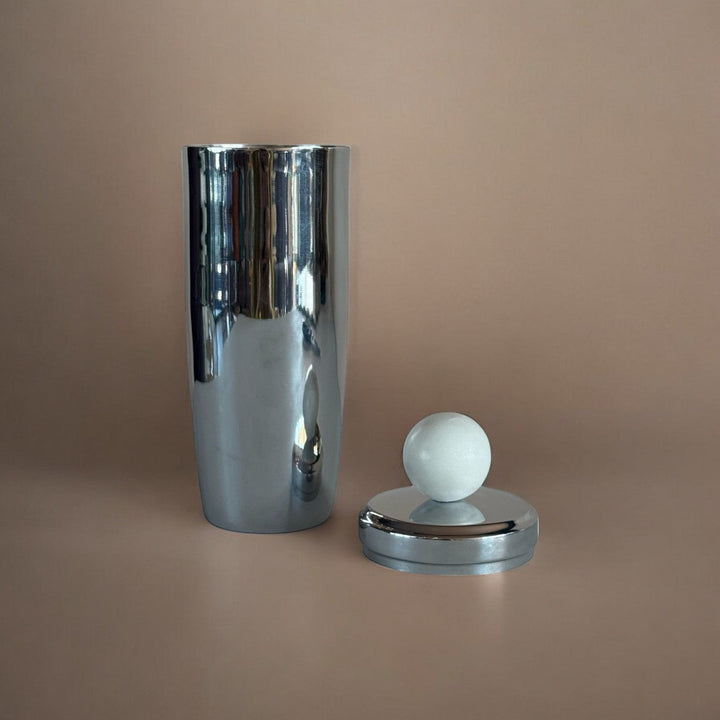 Handcrafted Stainless Steel &amp; Marble Cocktail Shaker