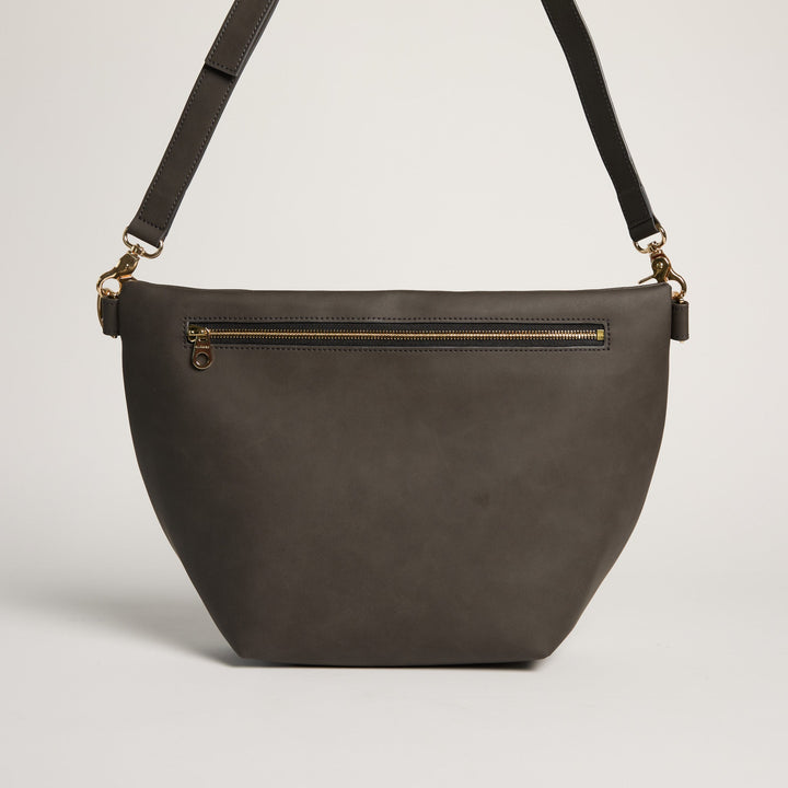 Upcycled Pinatex Multi-Wear Hobo Bag, Dark Grey