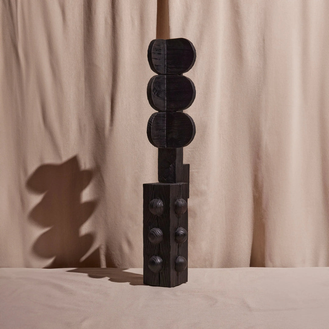 Charcoal Pine Wood Sculpture