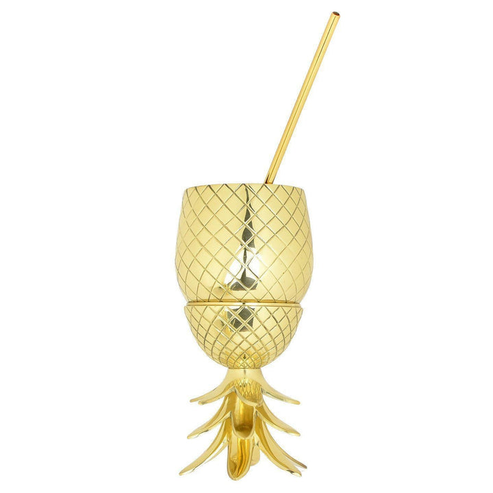 Handcrafted Lead-Free Brass Pineapple Tumbler 18 oz.