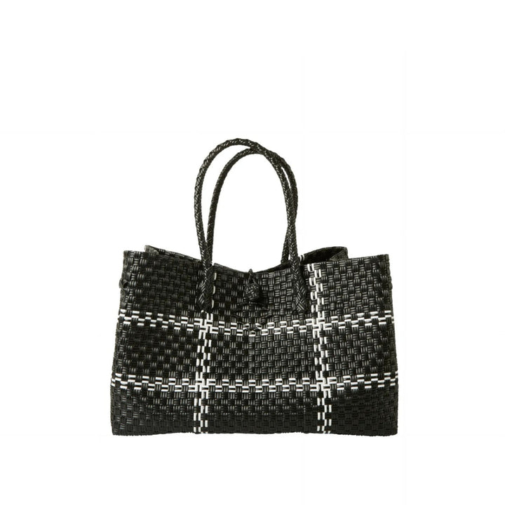 Handwoven Recycled Plastic Tote Bag, 15"