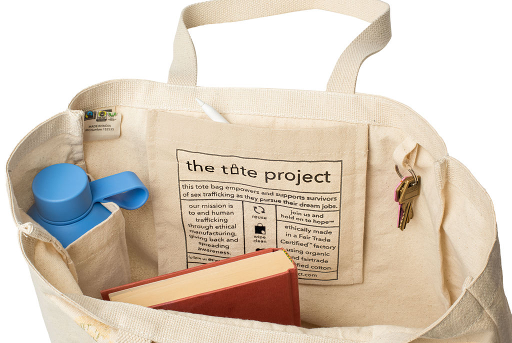 Organic Fair Trade Cotton Tote Bag, 16" x 16"