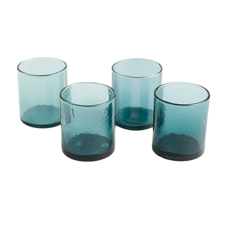 Recycled Glass Hammered Drinkware, 3" x 2.5", 4 Ct.