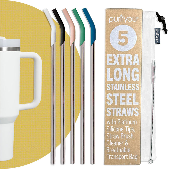 BPA-Free Stainless Steel Drinking Straws, 14.5", 5 Ct.