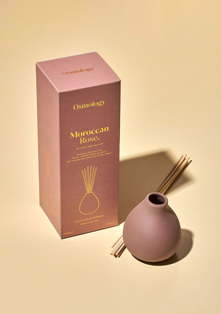 Reusable Ceramic Rose Tonka &amp; Musk Reed Diffuser, 7 oz.