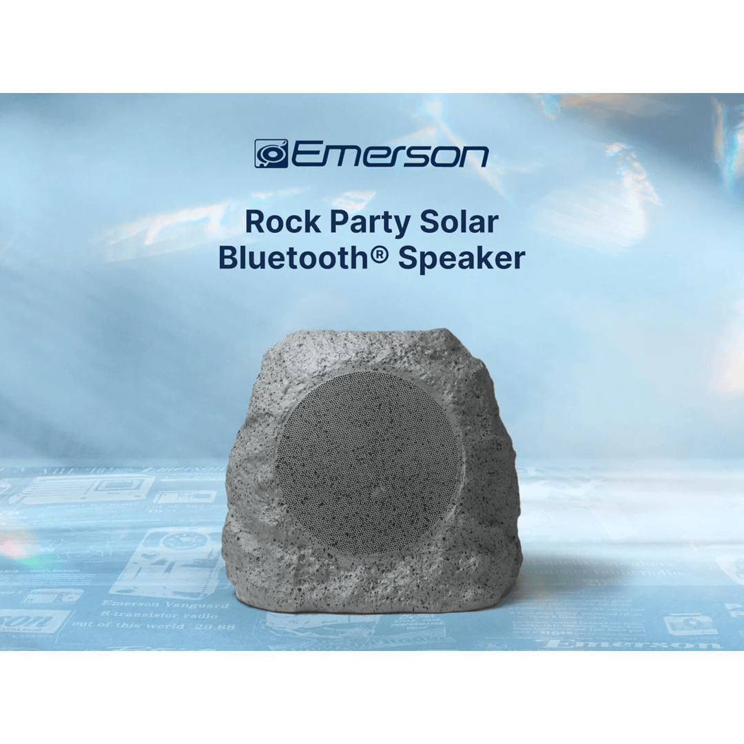 Solar Rock Bluetooth Speaker, Solar-Powered, IPX5, 10W
