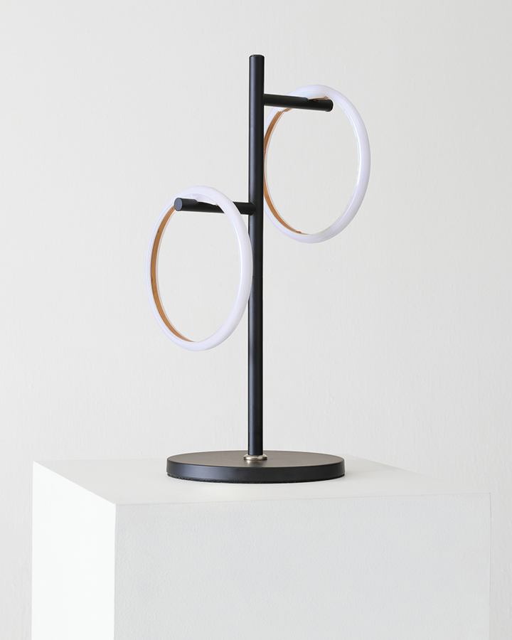 Energy-Efficient RGB Dual-Ring Table Lamp, Matte Black