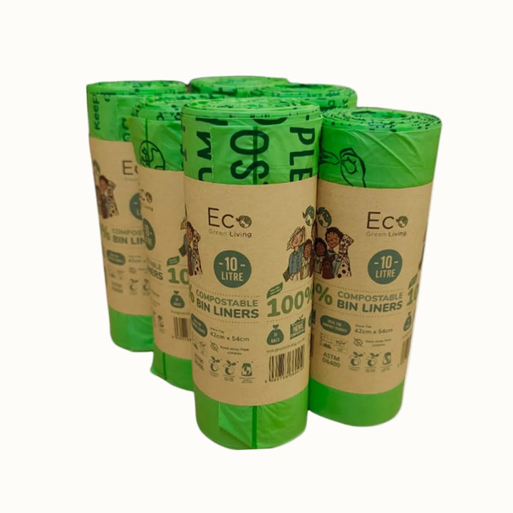 Compostable Corn Starch Waste Bin Liners, 2.6 Gal., 18 Ct.