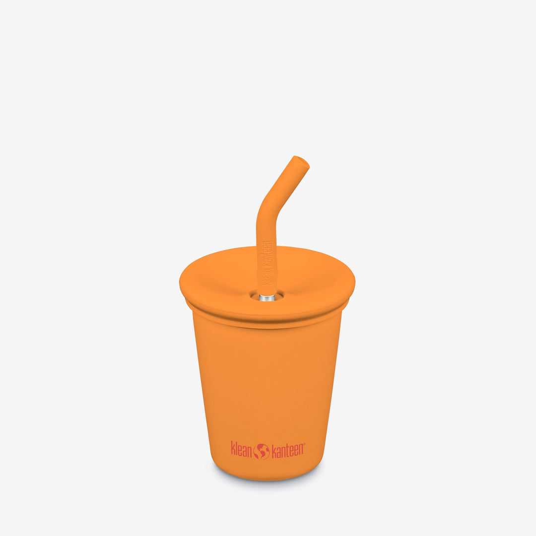 Recycled Stainless Kids Drinkware Cup with Straw, 10 oz.