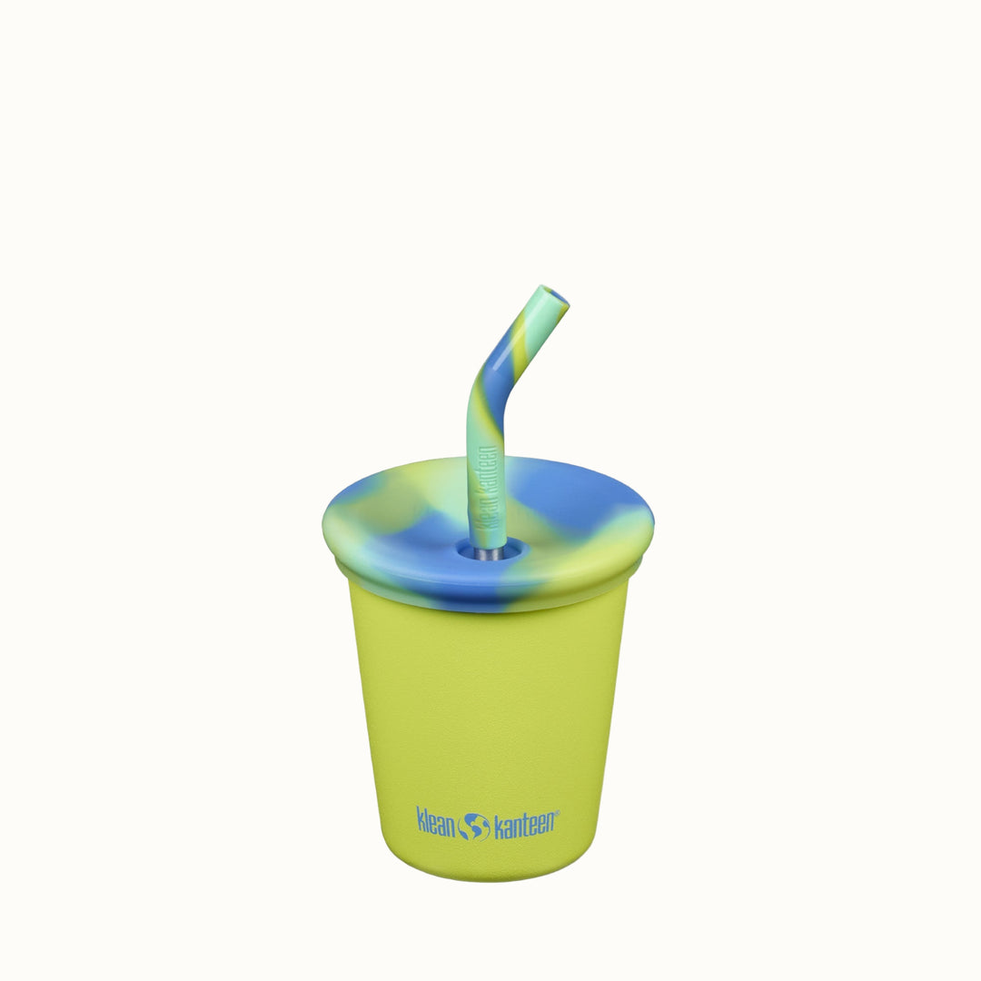 Recycled Stainless Kids Drinkware Cup with Straw, 10 oz.