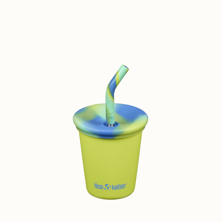 Recycled Stainless Kids Drinkware Cup with Straw, 10 oz.