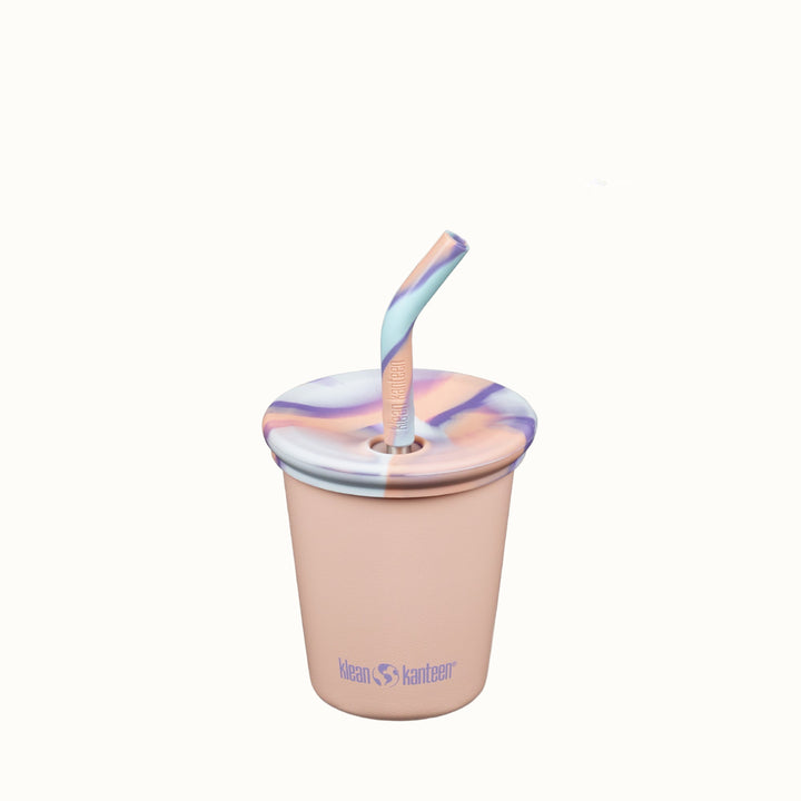 Recycled Stainless Kids Drinkware Cup with Straw, 10 oz.