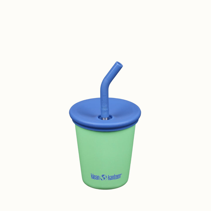 Recycled Stainless Kids Drinkware Cup with Straw, 10 oz.
