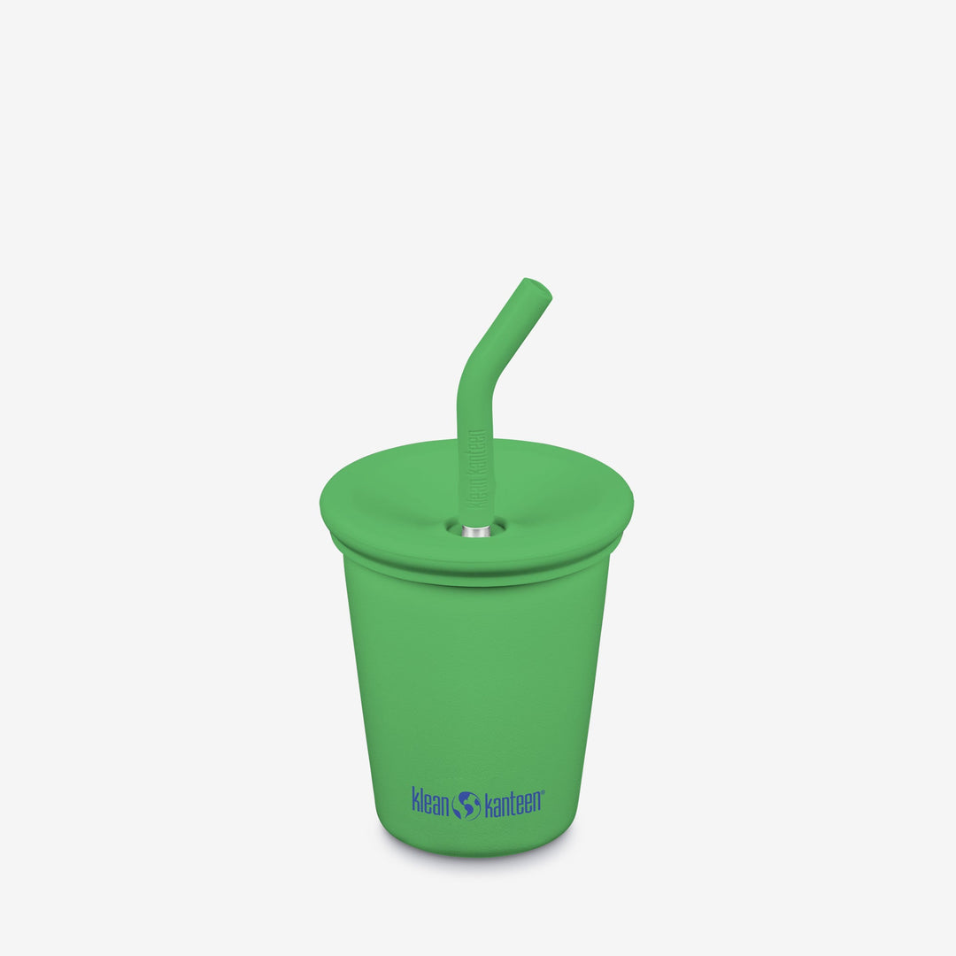 Recycled Stainless Kids Drinkware Cup with Straw, 10 oz.