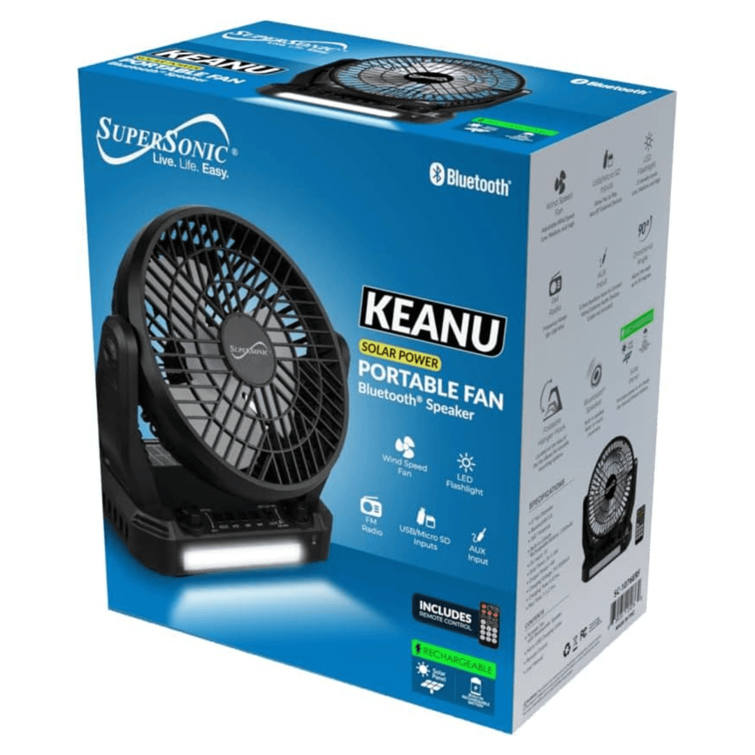 Solar 5-in-1 Bluetooth Speaker &amp; Fan Camping Gear