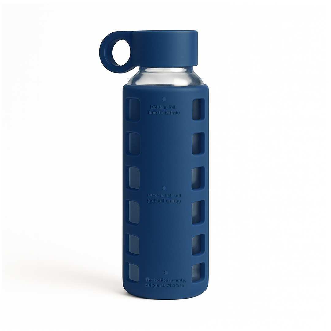 Borosilicate Glass Water Bottle, Wide-Mouth, Leak-Proof