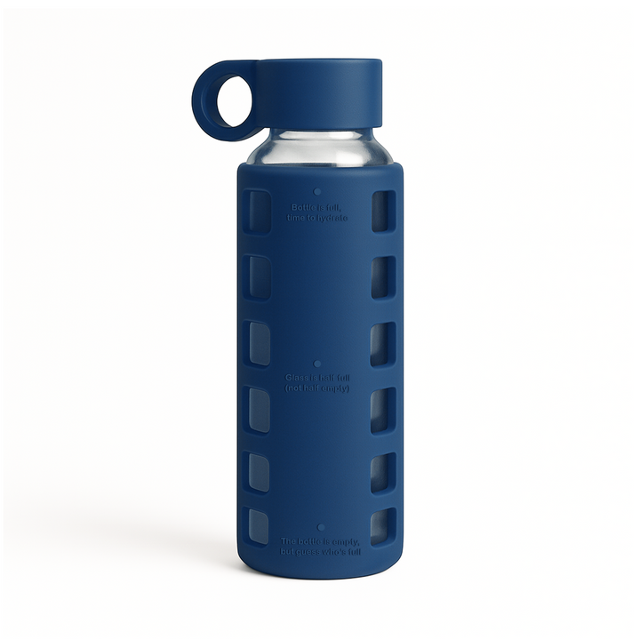 Borosilicate Glass Water Bottle, Wide-Mouth, Leak-Proof